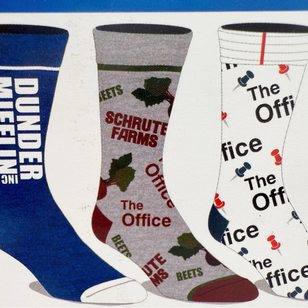 The Office Crew Socks Gift Set Schrute Farms Dunder Mifflin Gift Set 2000s Y2K